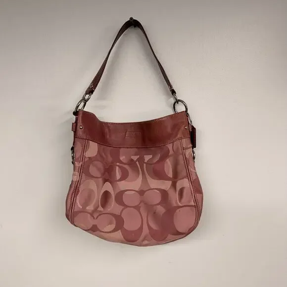 Y2K PINK Coach Signature C Logo Hobo Shoulder Bag VTG Zoe Optic EUC 2000s F14710 - Picture 11 of 11